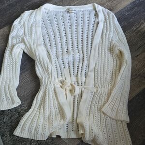 Christopher & Banks Cream Knit Cardigan